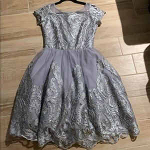 Midi sparkling, grey dress